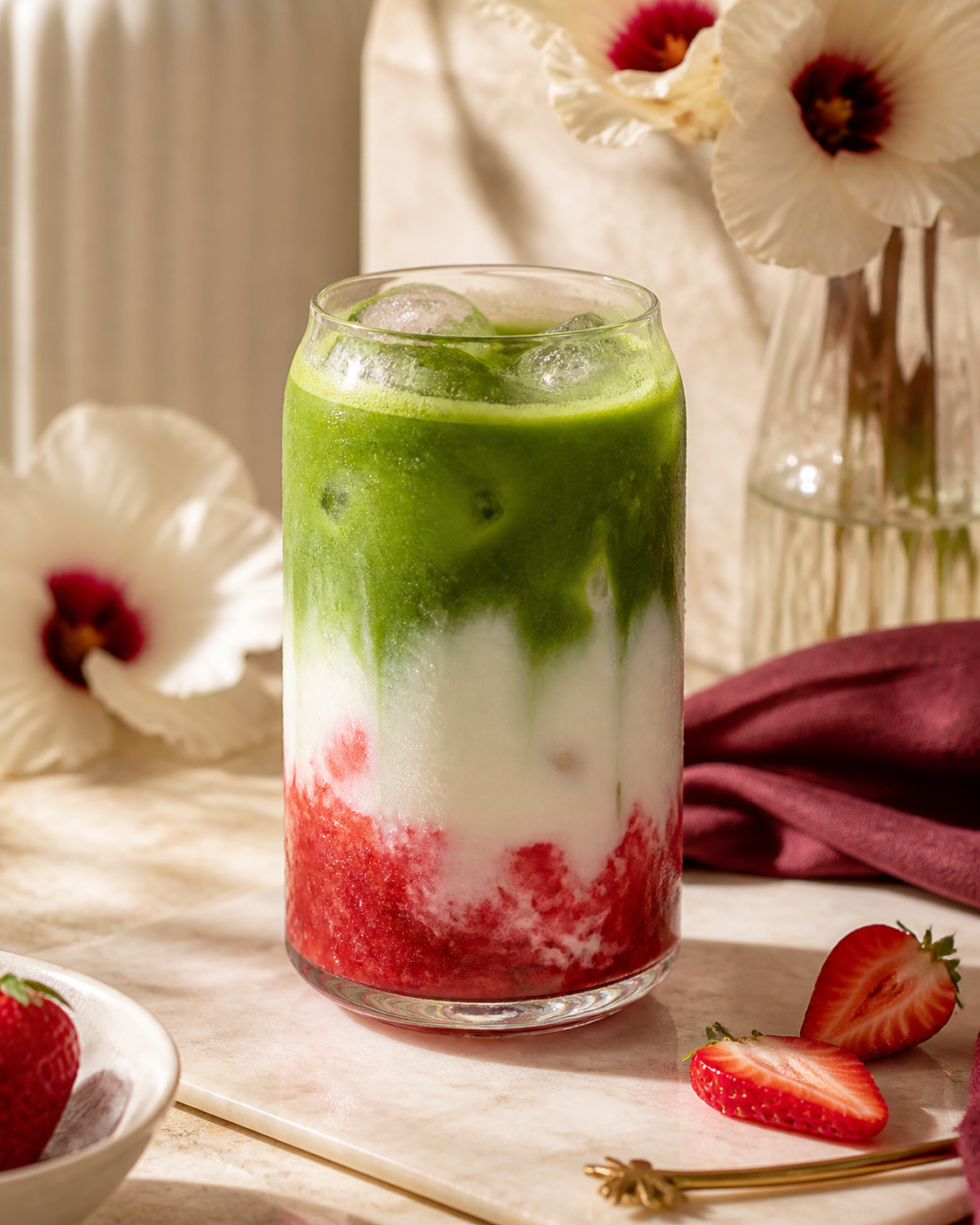 Matcha con fresa